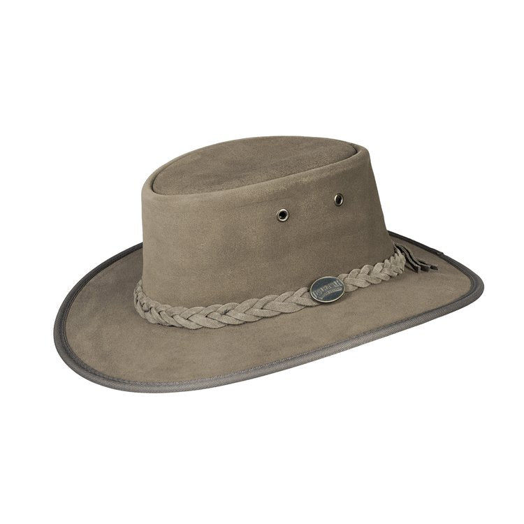Squashy Hat - Folds into carry bag, springs back into shape outback Australia Hat Foldaway_Suede_ Discover the Barmah Foldaway Suede Hat – durable cattle suede, lightweight, showerproof, and packable. Made in Australia for travel and outdoor adventures.