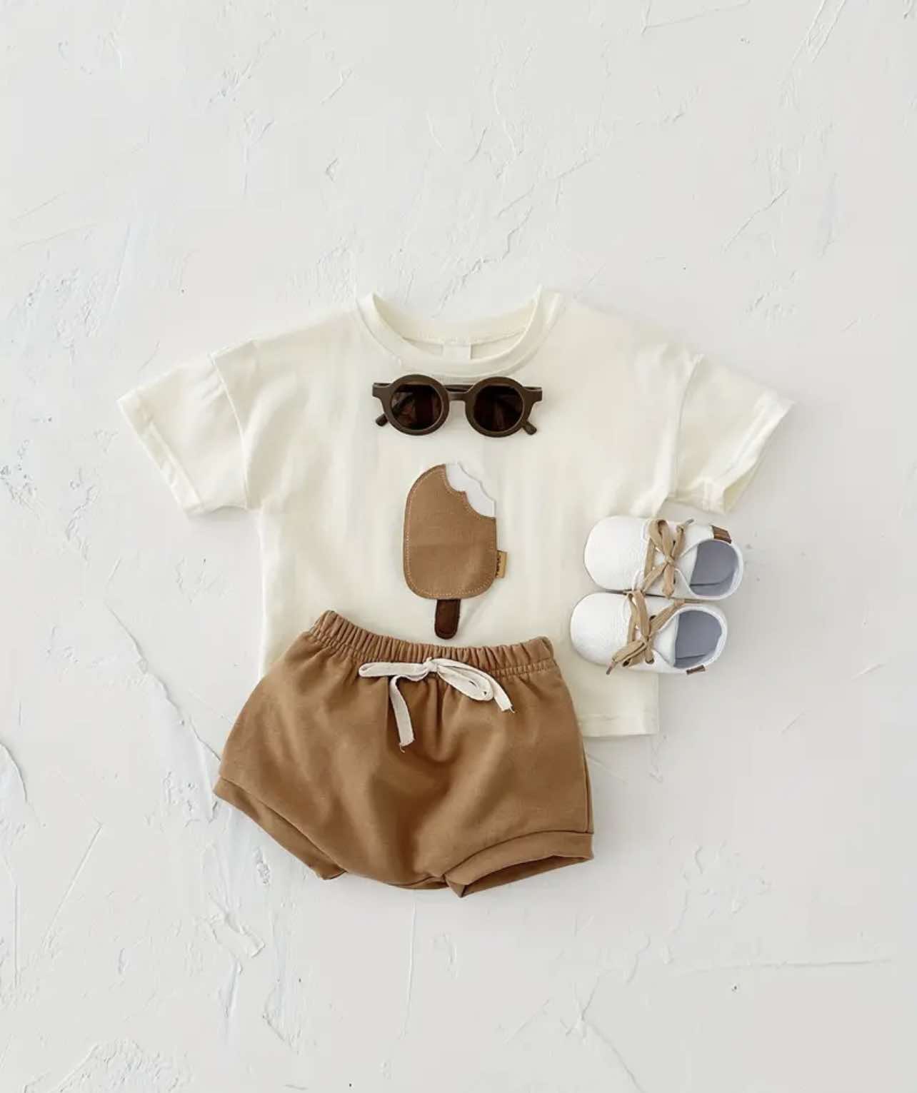 2-Piece Ice Cream Set for Babies, perfect for summer adventures, available in sizes 6-18 months