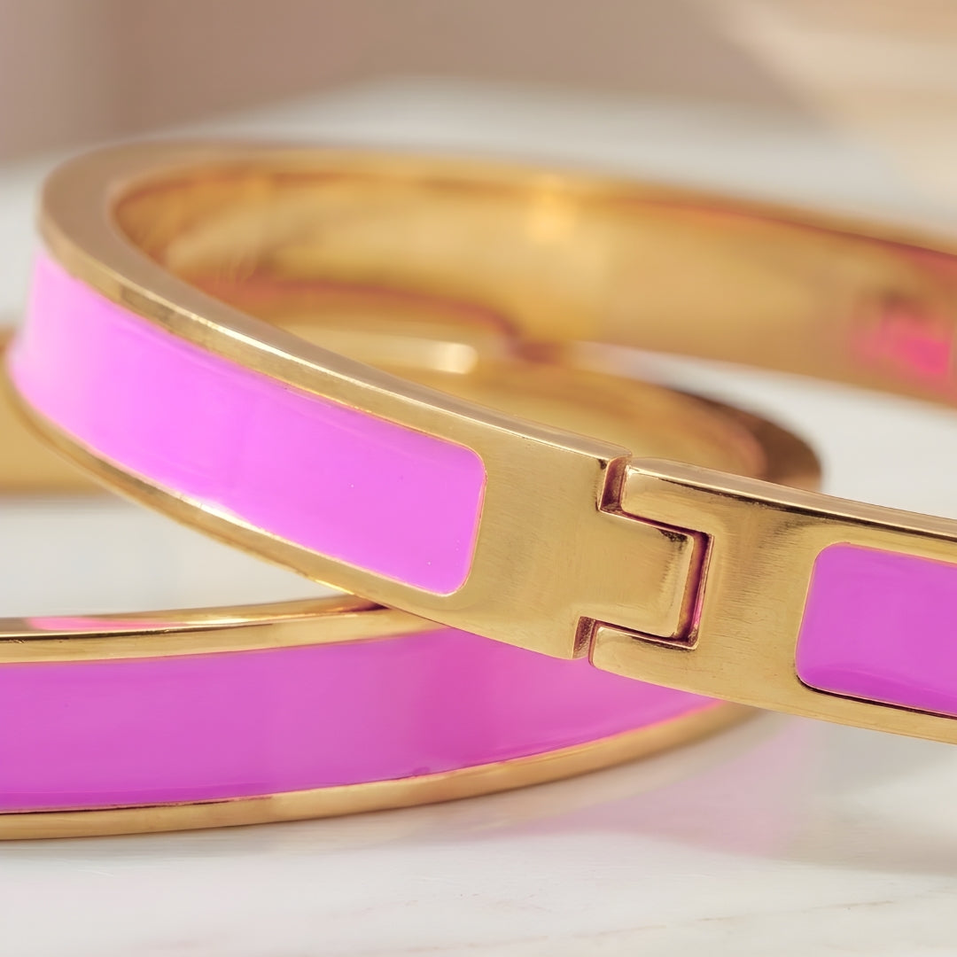 Rosé Enamel Steel Bracelet