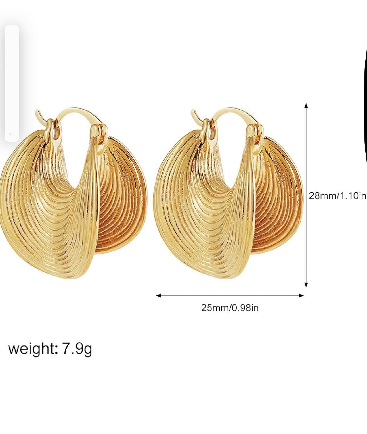 Vintage Gold Threaded Hoop Earrings