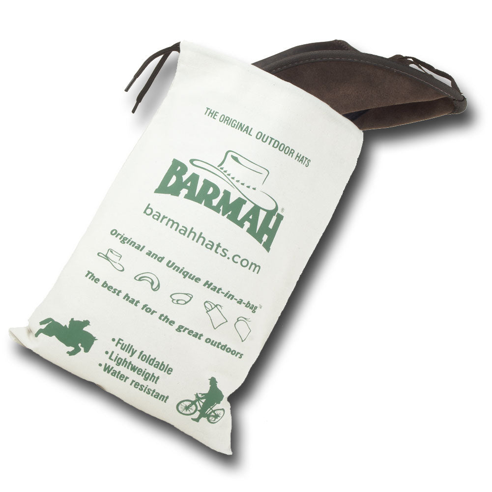 Barmah Foldaway Bronco Hat with matching leather headband – bag