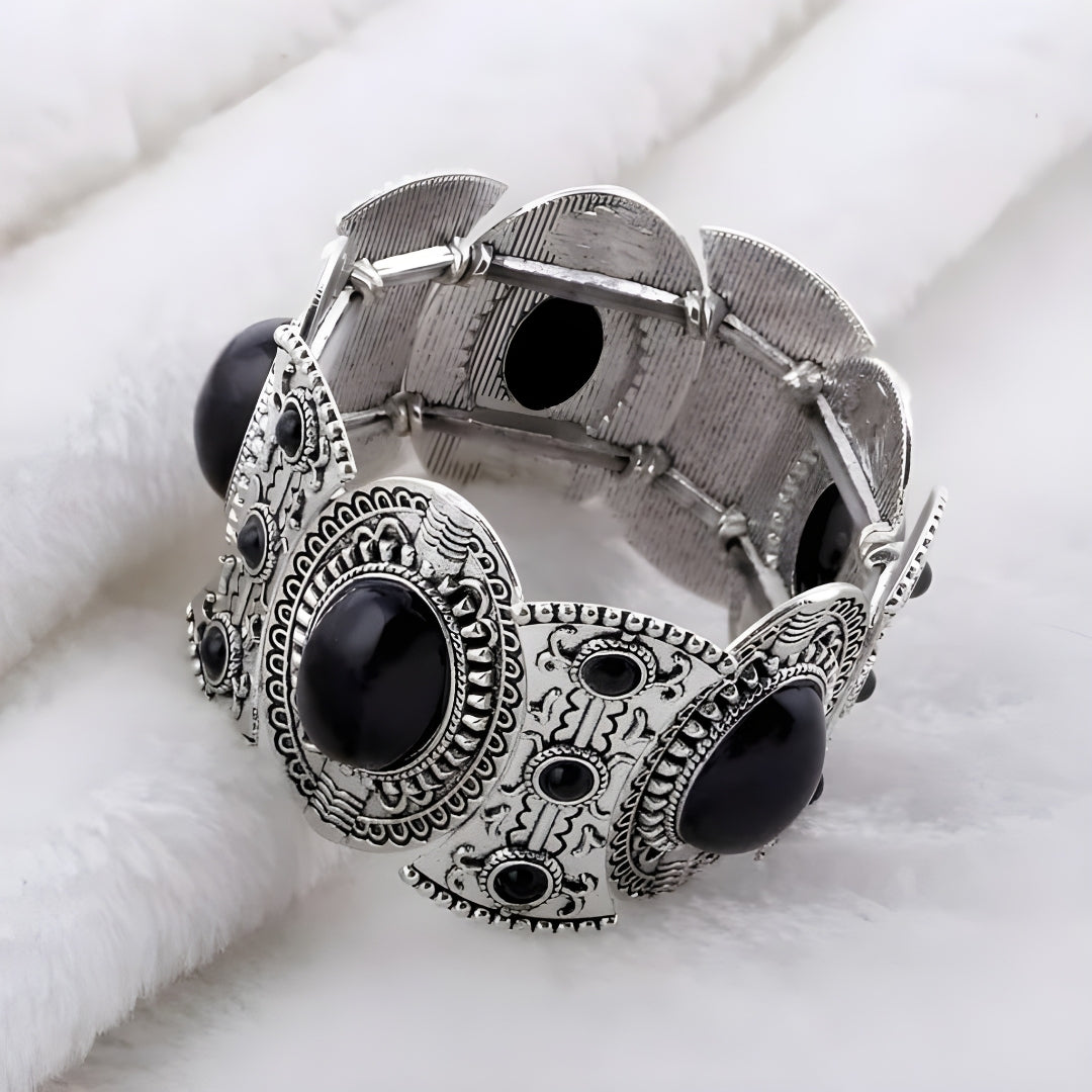 Handcrafted Cielo Imperial Bracelet Perth Australia House of Hide silver and black gemstone jewellery