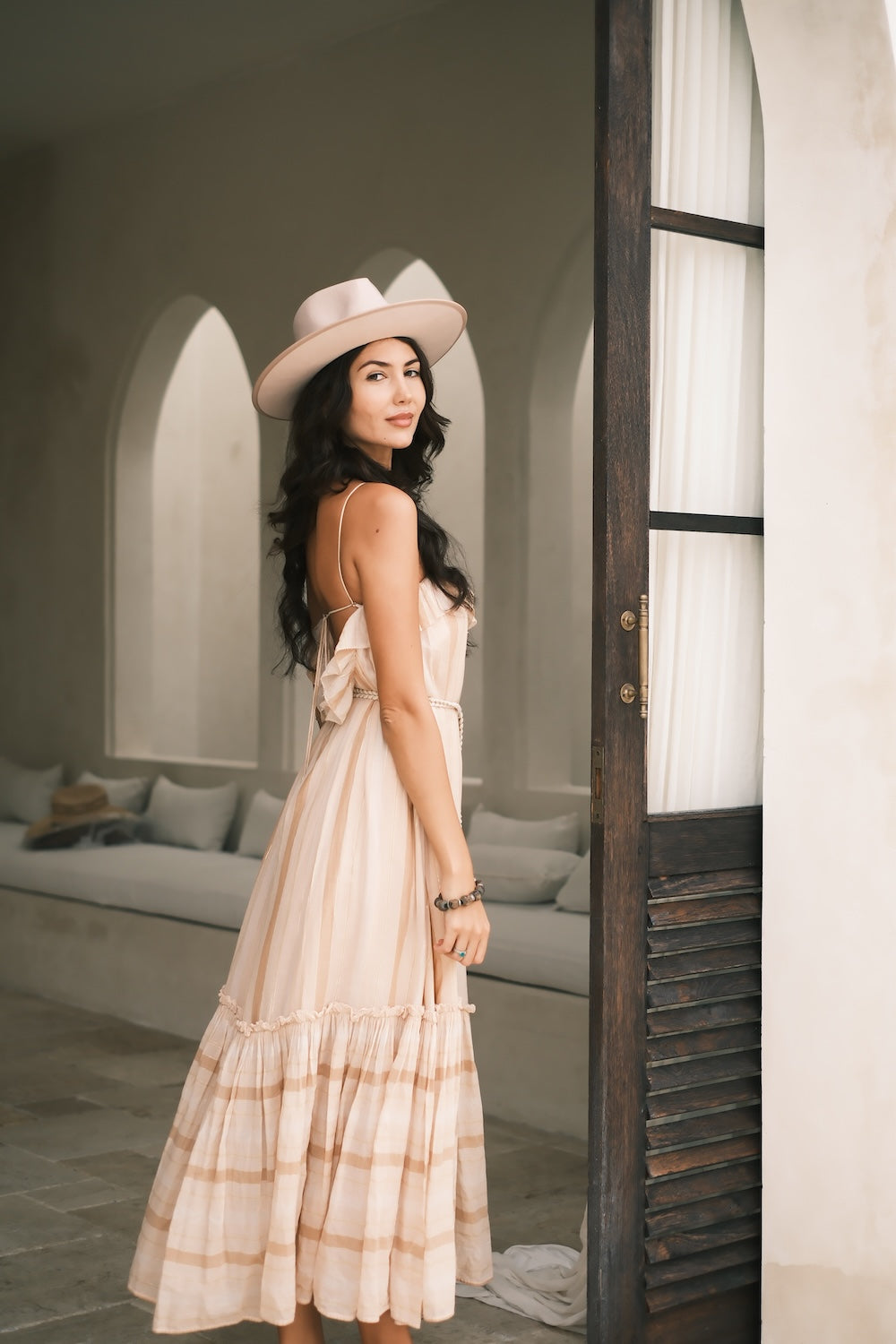 Country-boho style wide-brim fedora for women