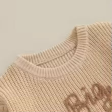Soft and stylish Cream Big Brother Knit Jumper—ideal for baby reveals, birthdays, or matching sibling outfits. Ships fast across Australia.