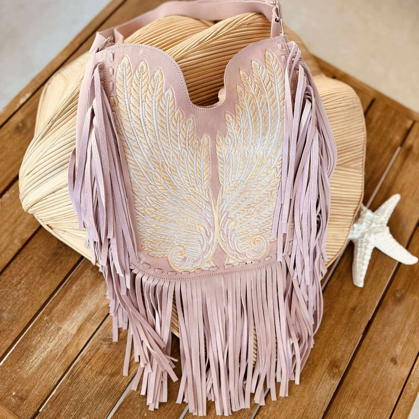 Dakota fringe boho leather bag with handmade Western-style handbag from House of Hide, Australia