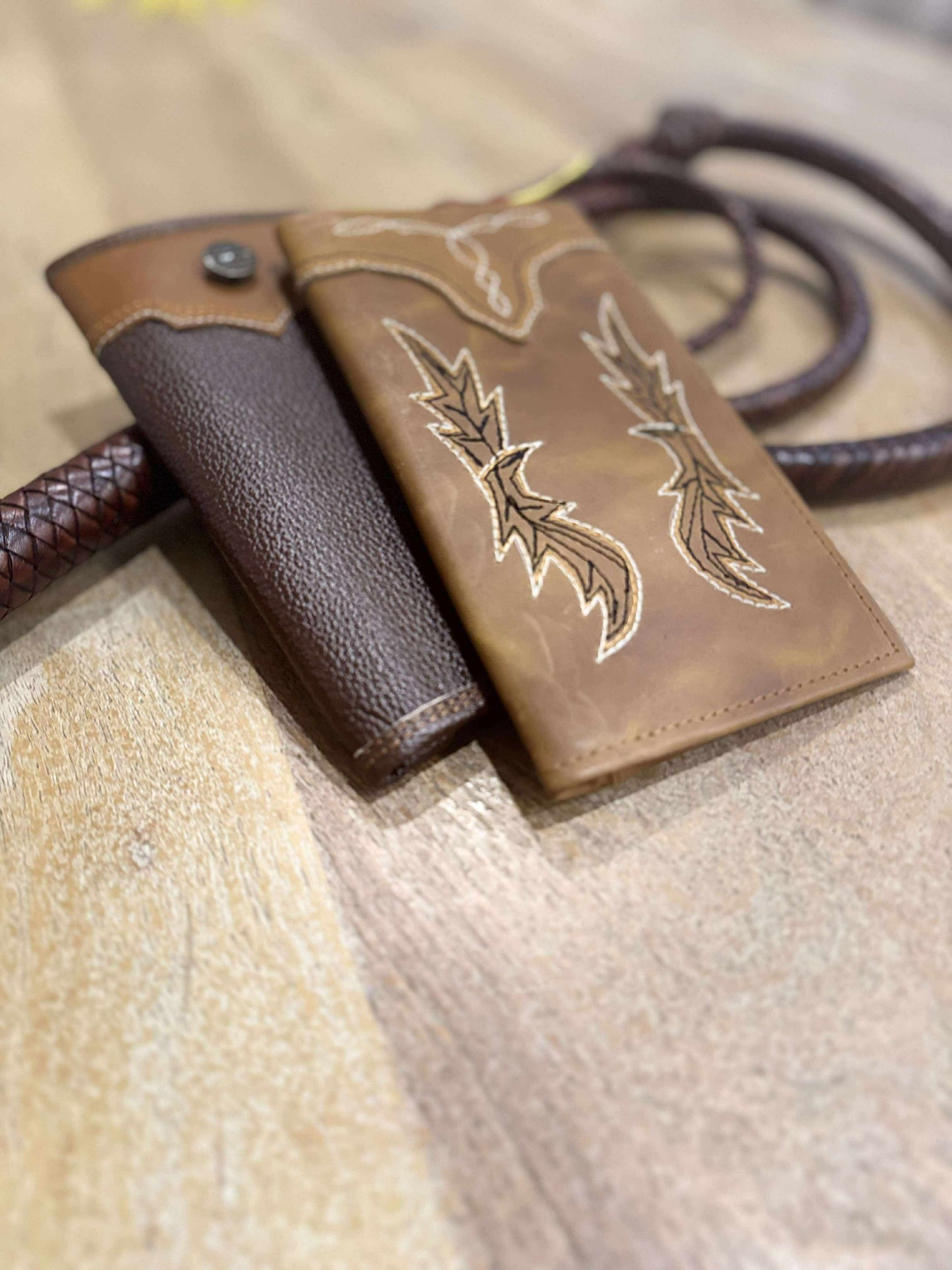 Handmade cowhide leather Rodeo Wallet for women and men