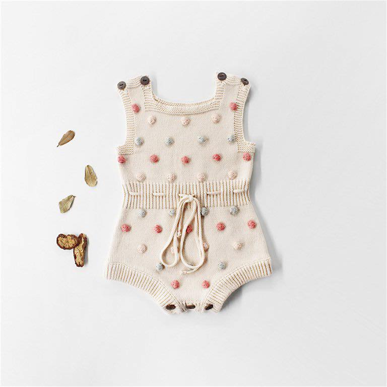 Infant boys and girls knitted romper, made from breathable cotton