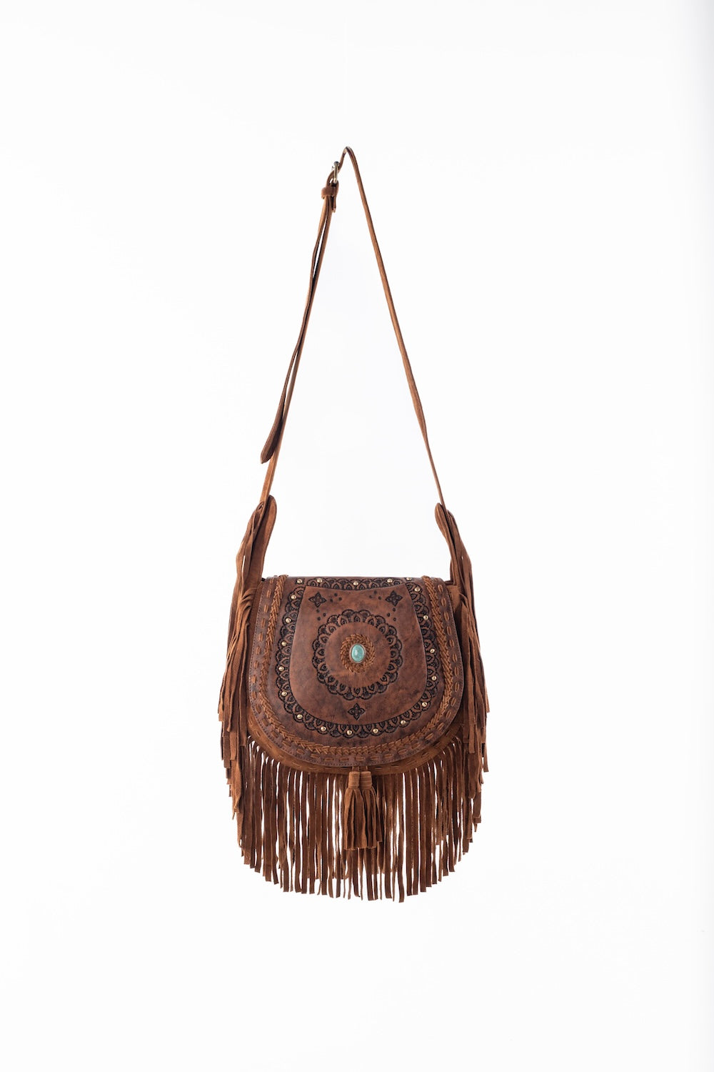 Isla Rae Fringe Bag dark tan