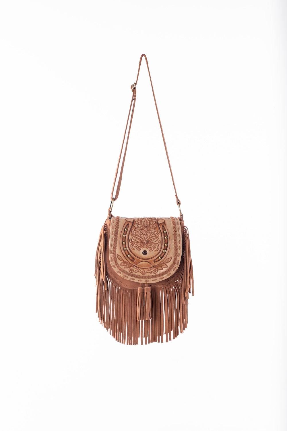 Kimberley Horseshoe Bag in Tan blends Western spirit