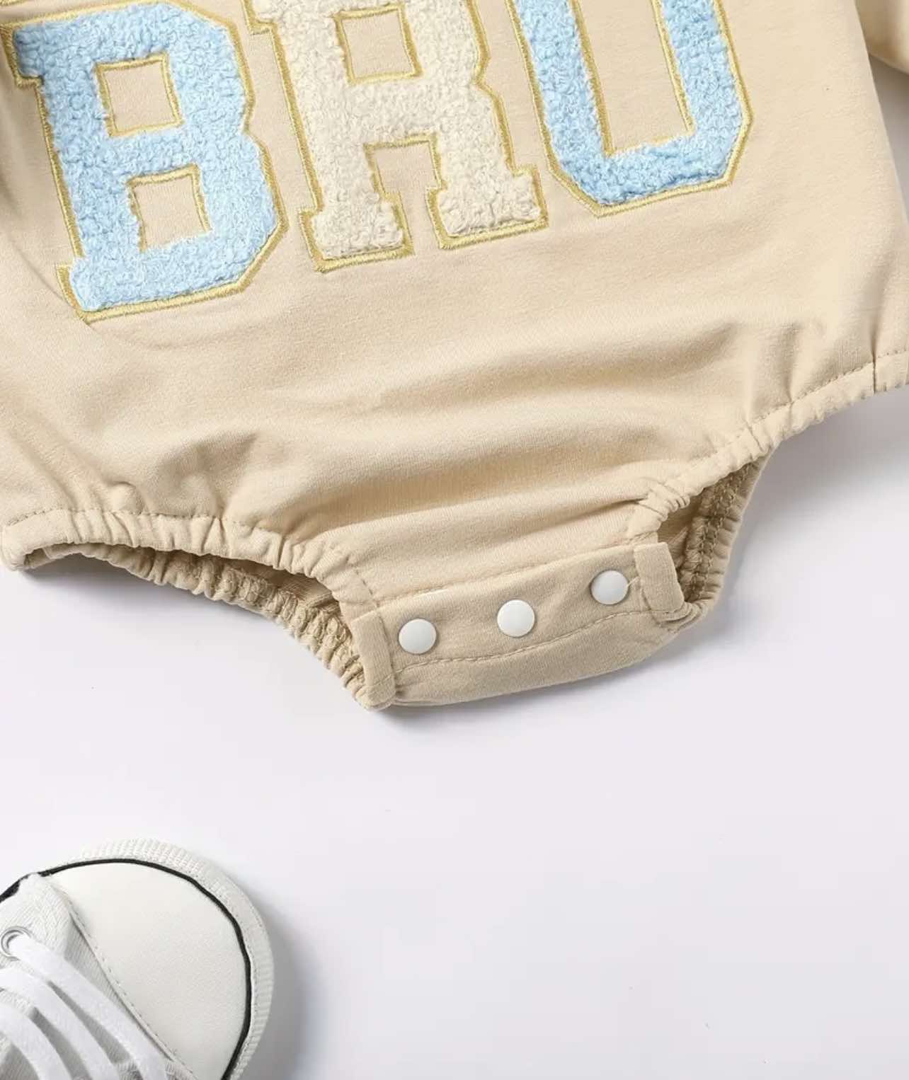 Lil Bro baby romper – soft cotton blend long-sleeve outfit for newborns and infants