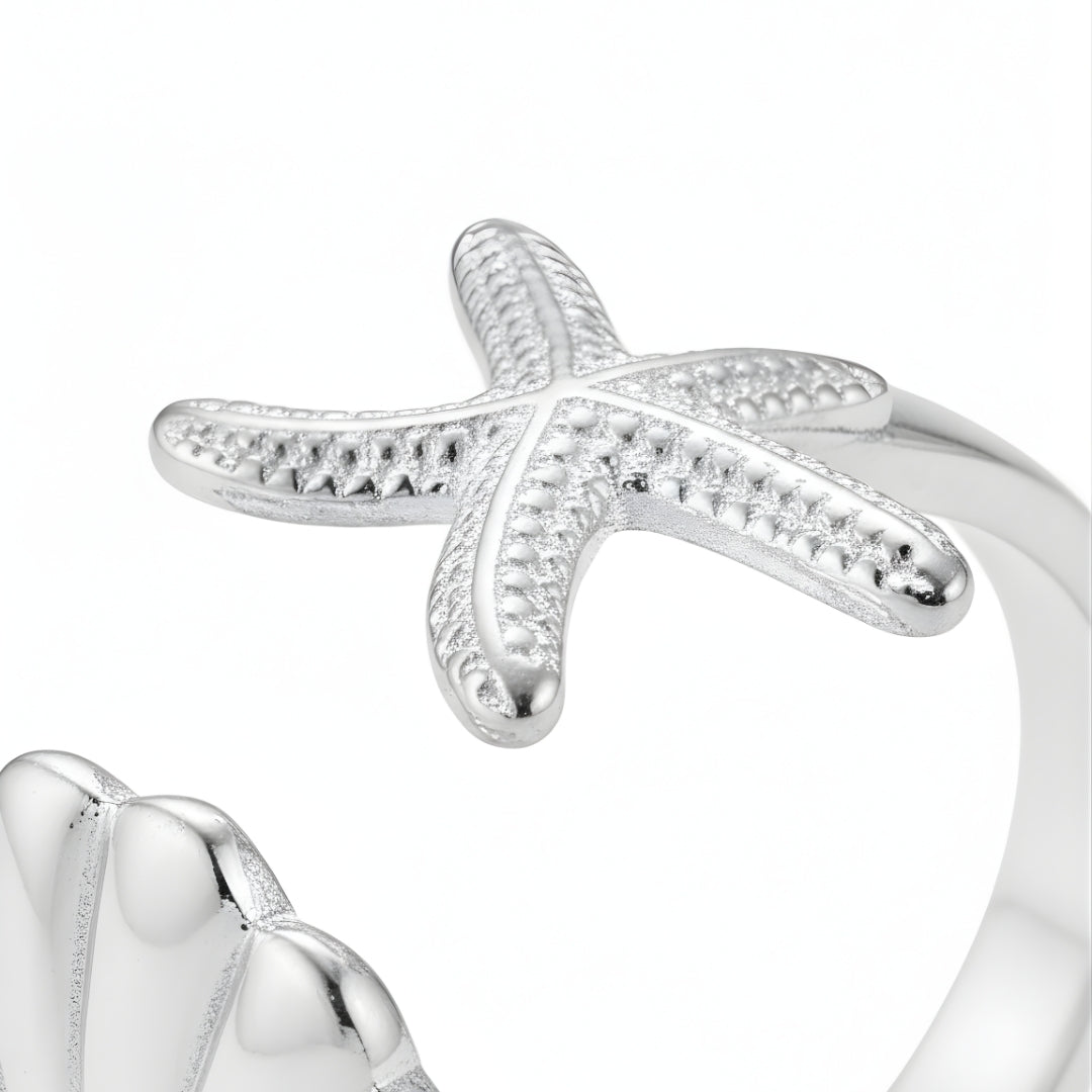 Luna Shore Ring Perth Australia Houseofhide photographed in soft light revealing polished silver finish.