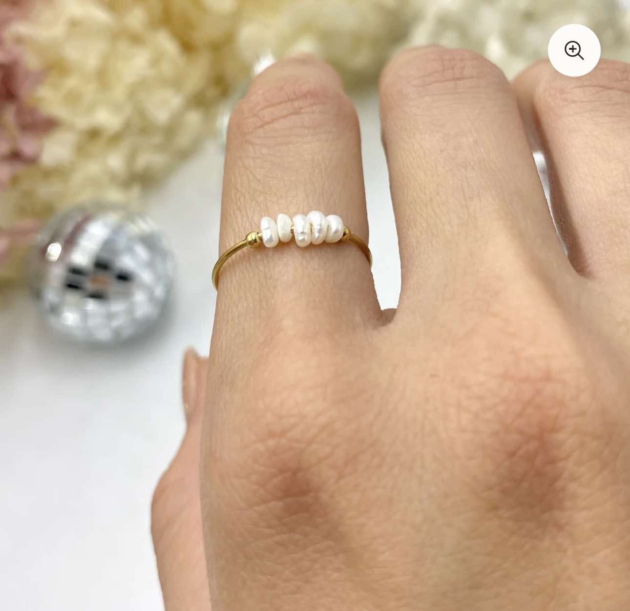 Natural Freshwater Pearl Ring - Waterproof, Tarnish-Free, and Hypoallergenic Jewellery