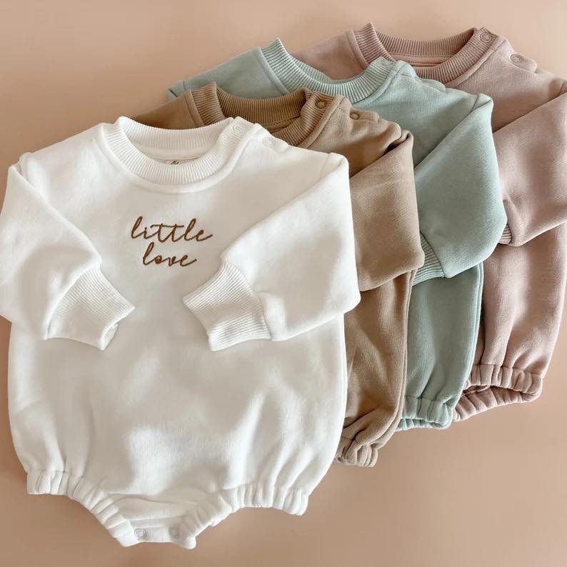 Sage-colored Little Love Bubble Romper