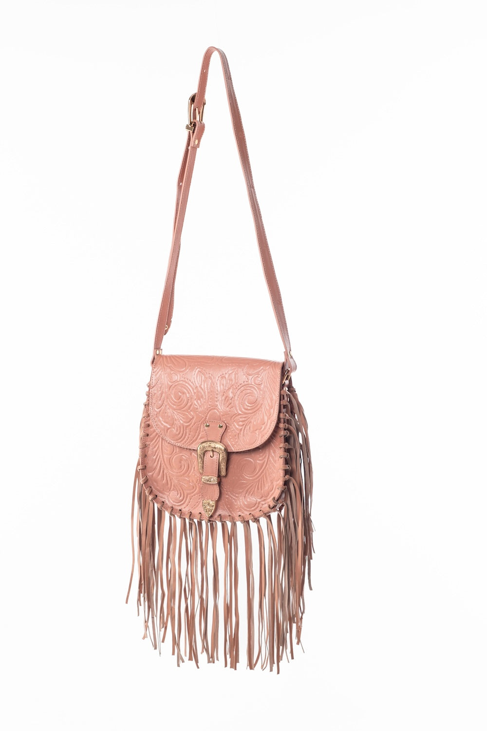 Savannah Western Fringe Bag in Apricot