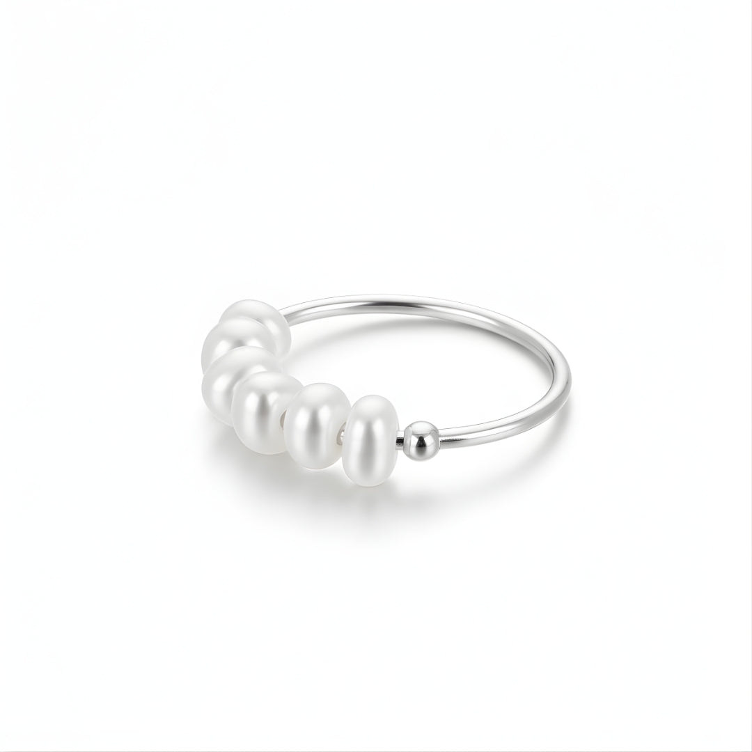 Stylish Silver Pearl Tide Ring Perth Australia House of Hide modern pearl ring capturing coastal elegance and charm