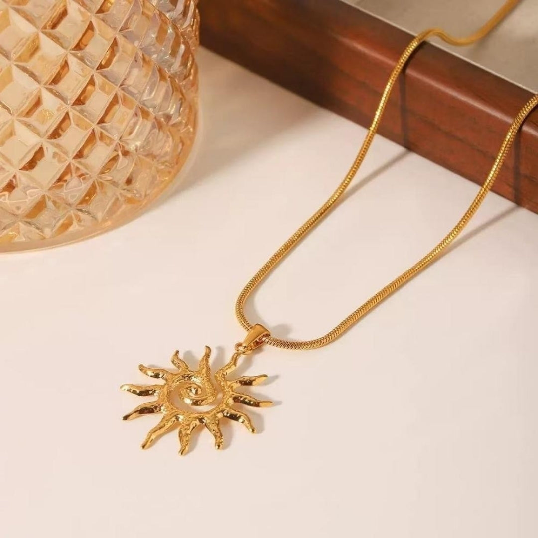 Luxury Solaris Charm Necklace Perth Australia House of Hide gold pendant on chain