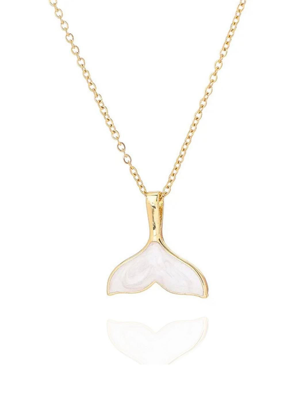 Stainless steel whale tail necklace - durable and stylish design