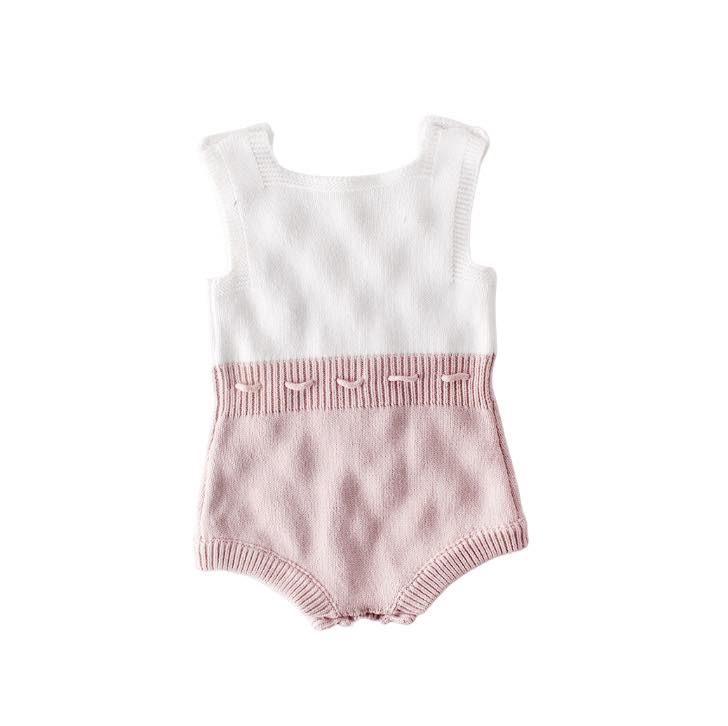 Stylish baby girl knitted romper with a comfortable fit for all-day wear