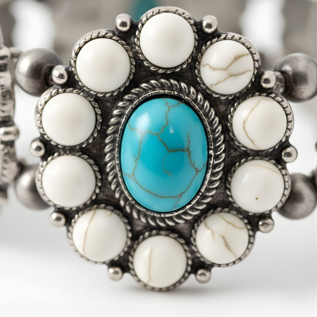 Turquoise Tide Treasures Bracelet Perth Australia Houseofhide reflecting vintage artistry and free-spirited design.