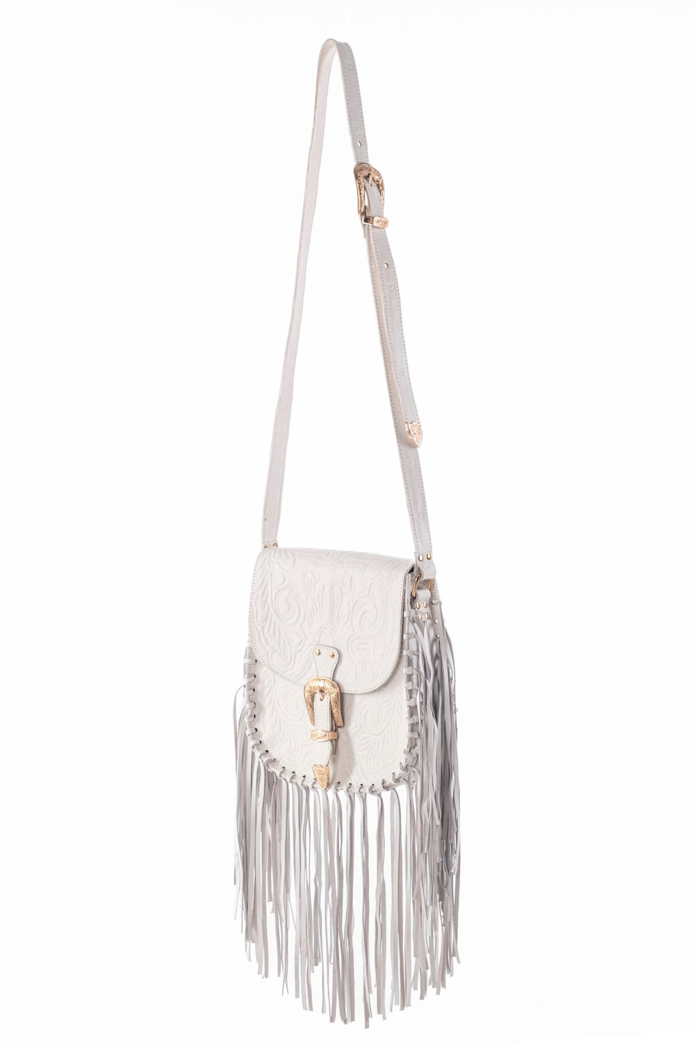 Savannah Western Fringe Bag in Off-White
