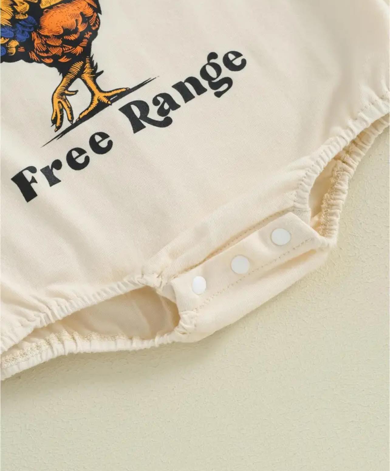 Country baby romper with rooster print – perfect for Aussie farm kids