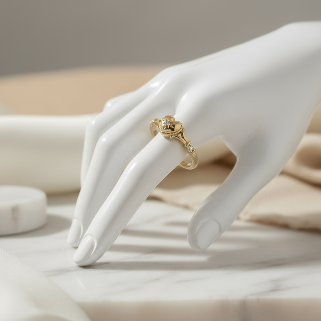 House of Hide Perth Australia Golden Bliss Heart Ring modern gold accessory