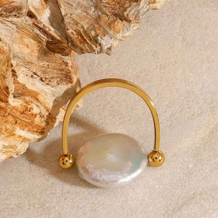 House of Hide Oceana Pearl Ring Perth Australia modern coastal jewellery with genuine pearl