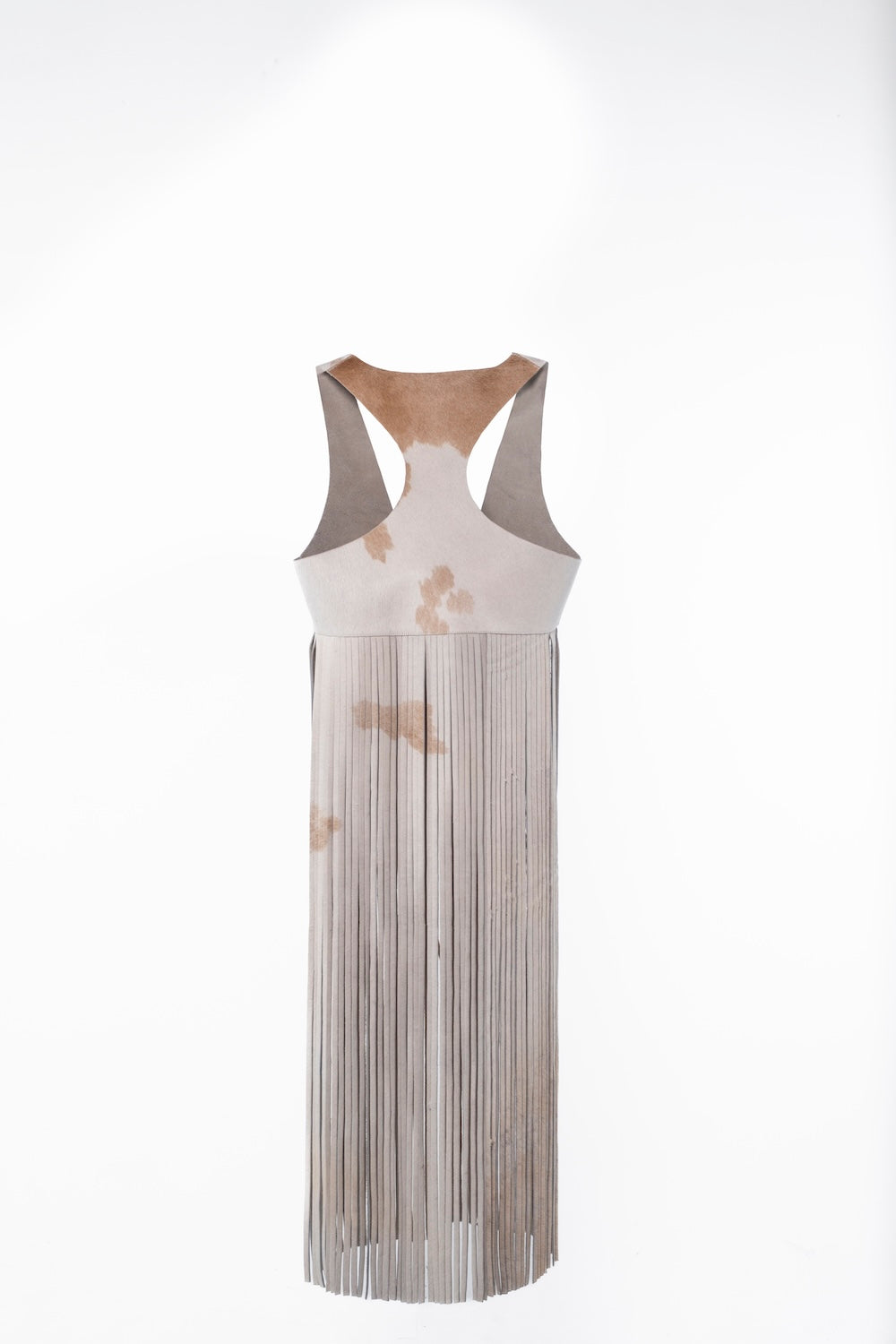Long cowhide waistcoat with fringe – boho Western fashion statement
