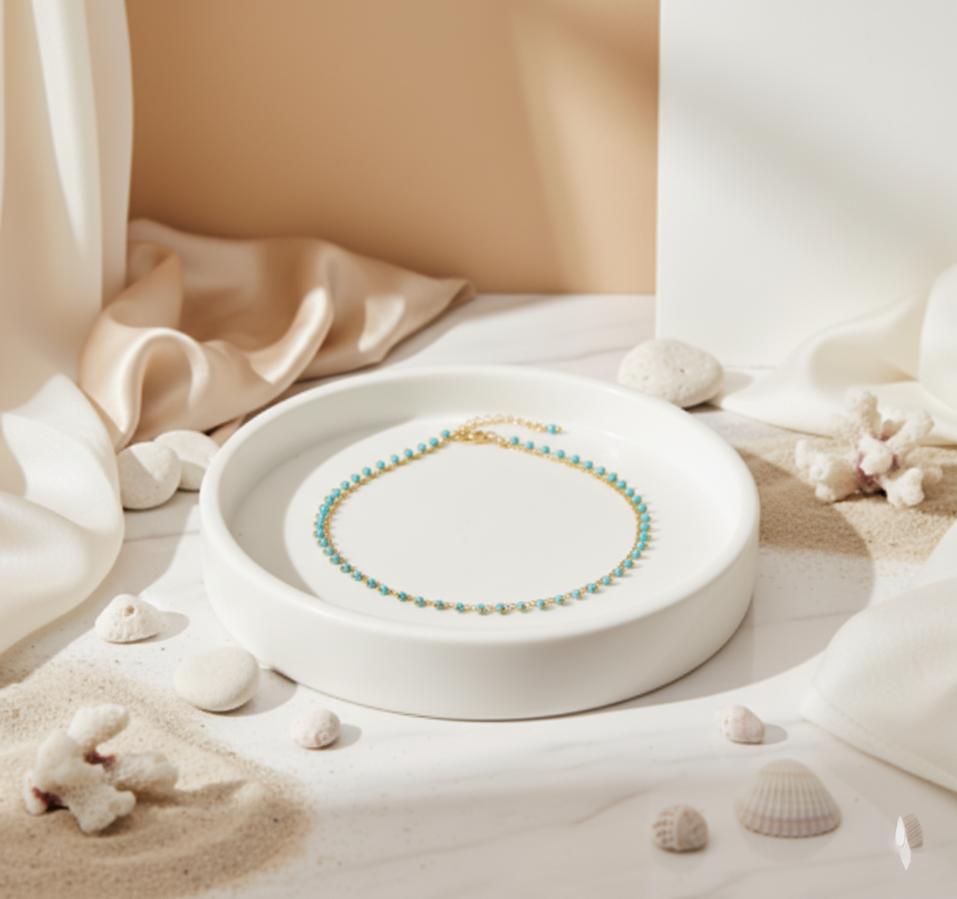 Sunset Samba Necklace Perth Australia Houseofhide – layered gold necklace with rhinestones and warm sunset tones