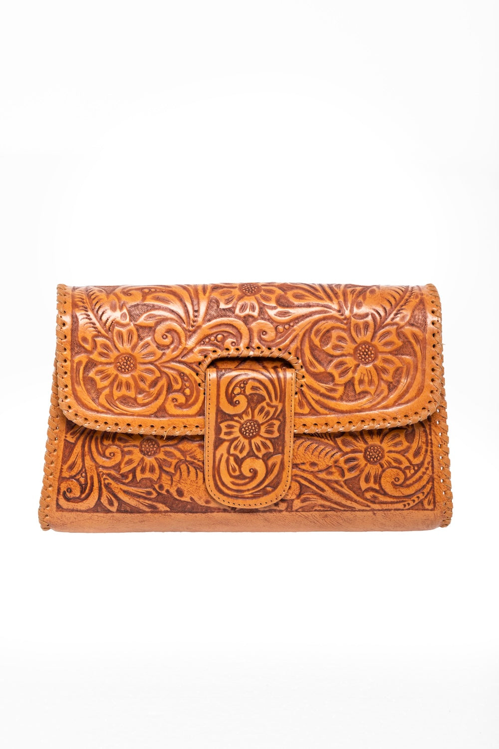 sunset saddle clutch bag
