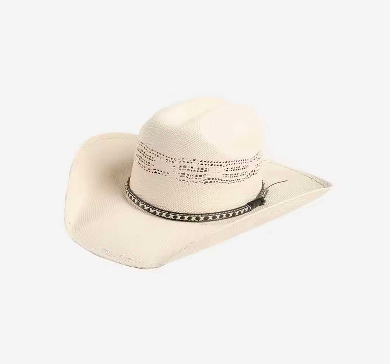 Australian-designed white Western hat made from breathable papergrass