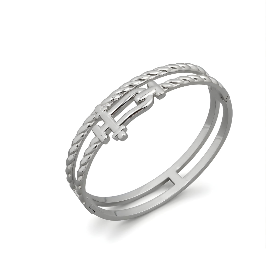 Silver Buckle Bangle