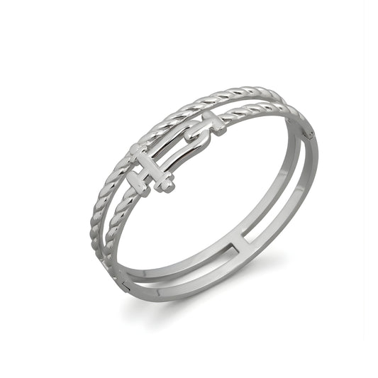 Silver Buckle Bangle