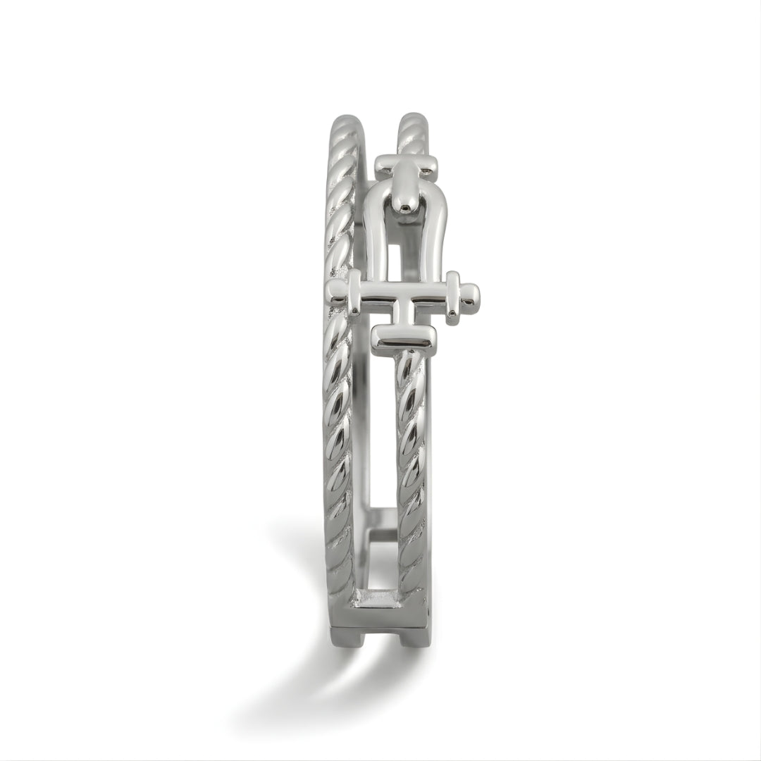Silver Buckle Bangle