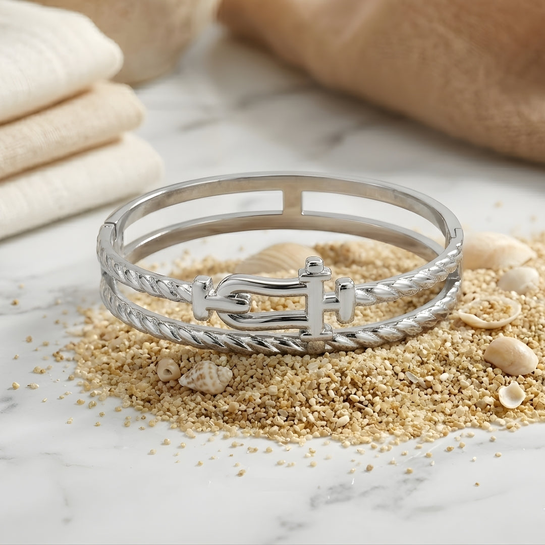 Silver Buckle Bangle