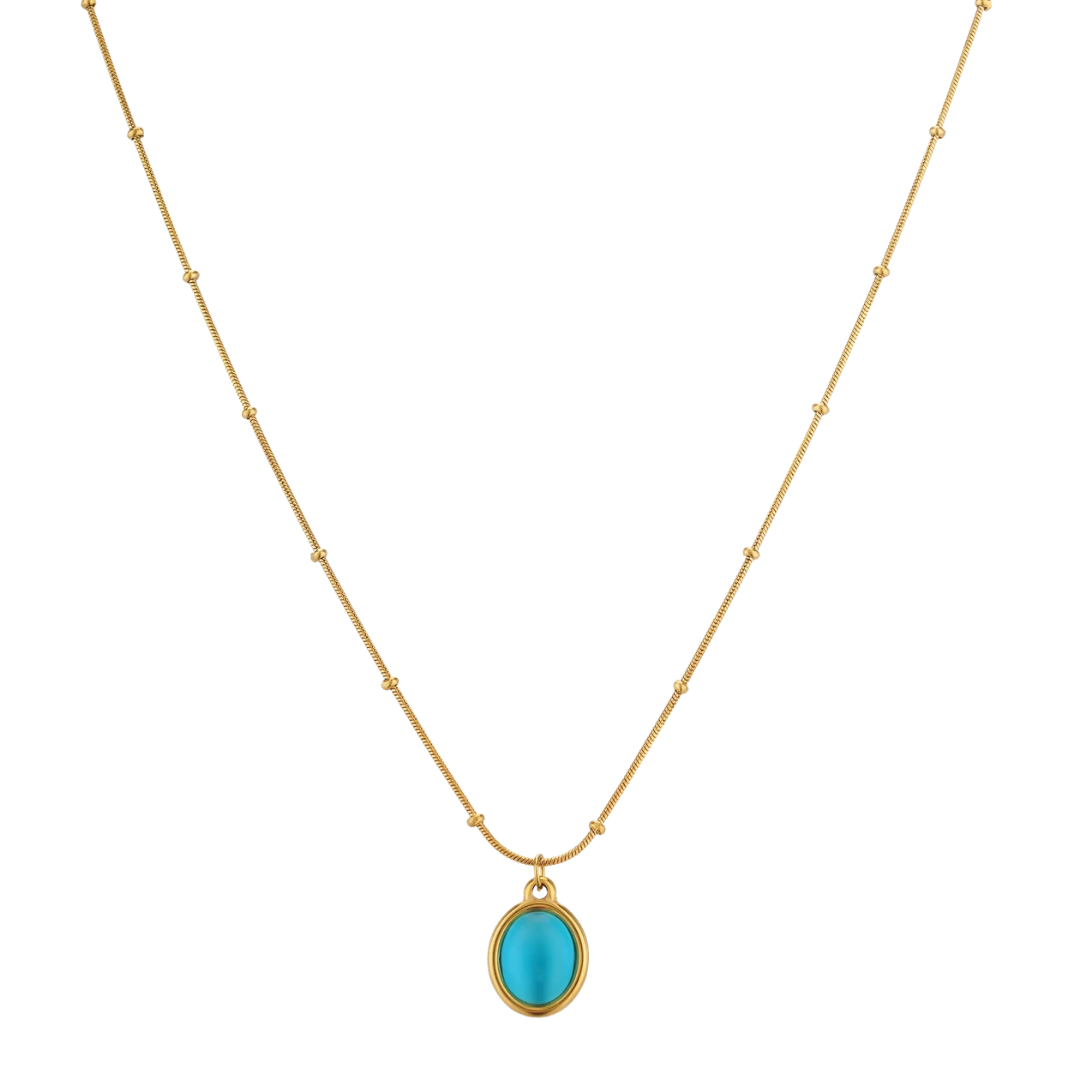 Serene Blue Opal Chain Necklace