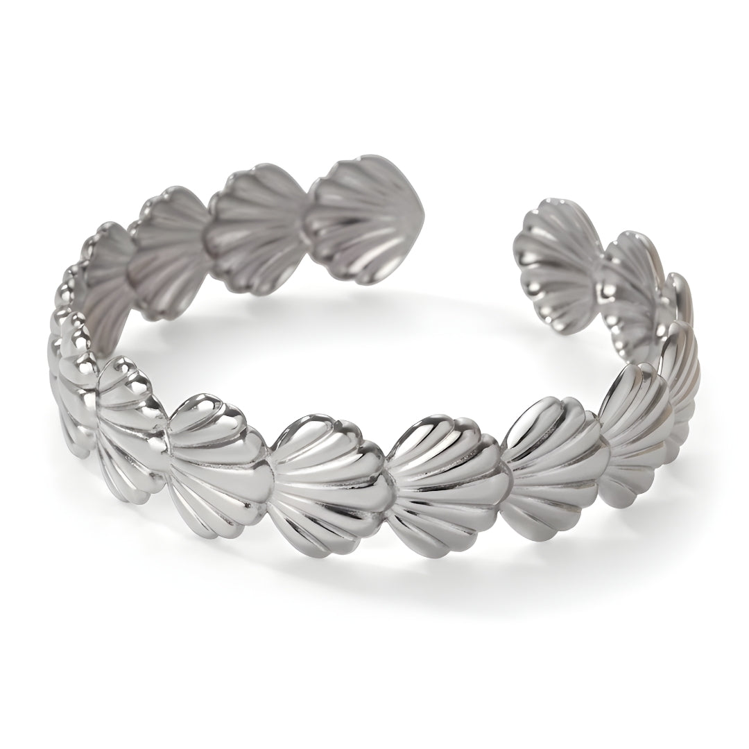 Marea Shell Silver Cuff Bracelet