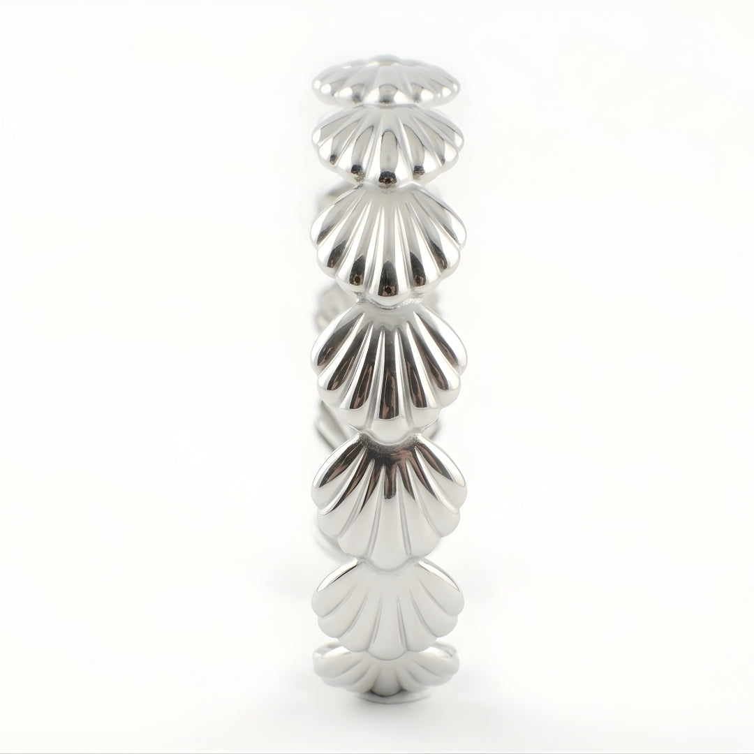 Marea Shell Silver Cuff Bracelet