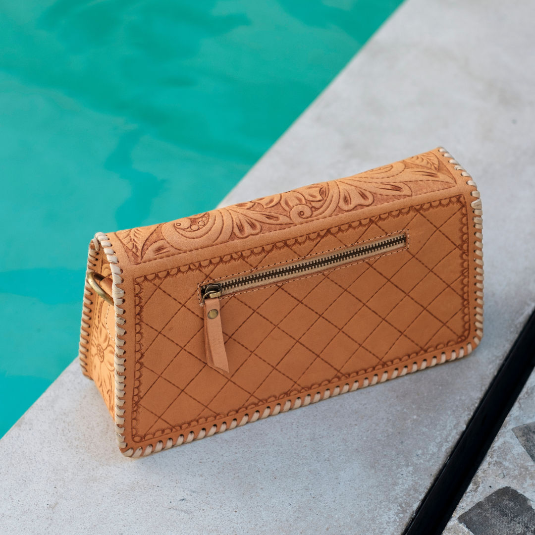 Sunset Saddle Clutch Bag | Rust
