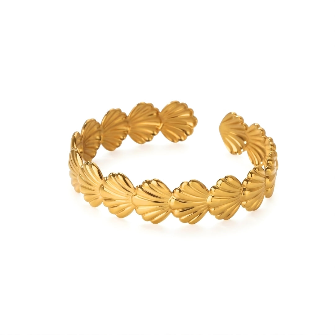 Marea Shell Gold Cuff Bracelet