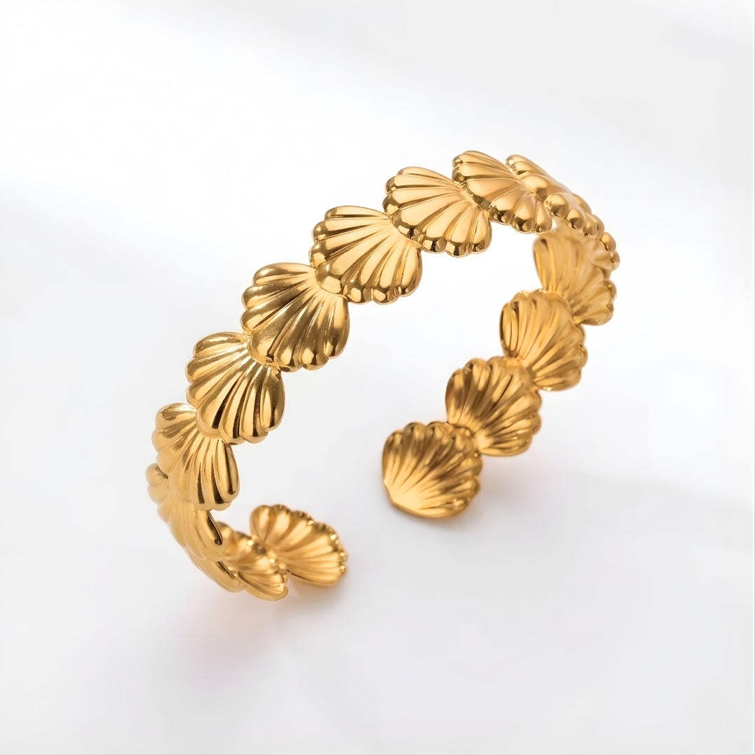 Marea Shell Gold Cuff Bracelet