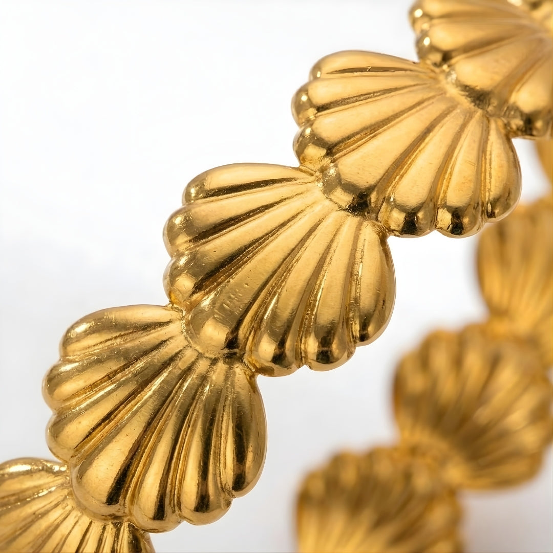 Marea Shell Gold Cuff Bracelet