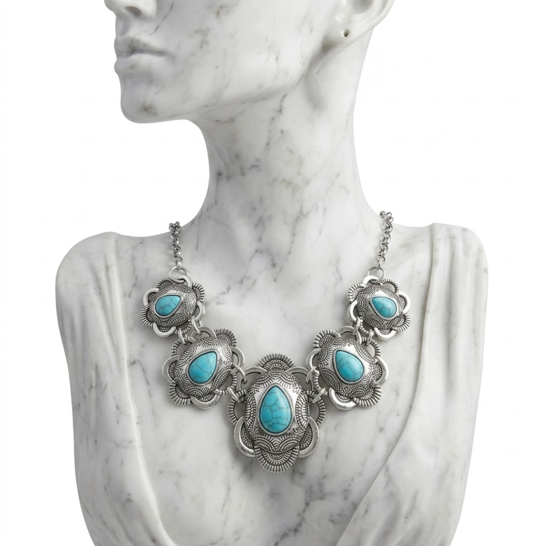 Turquoise Concho Necklace