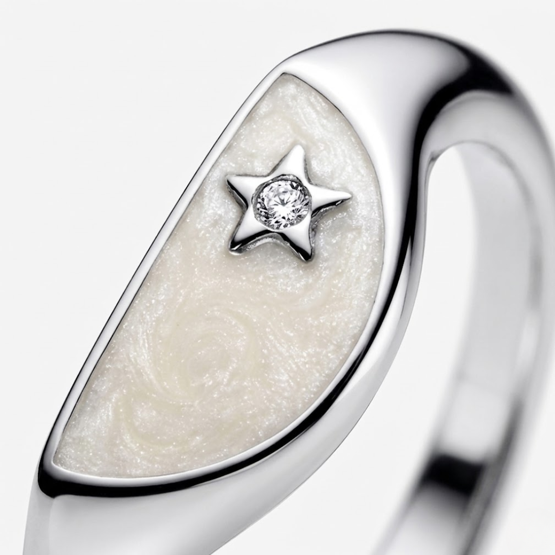 Half Moon Star Signet Ring