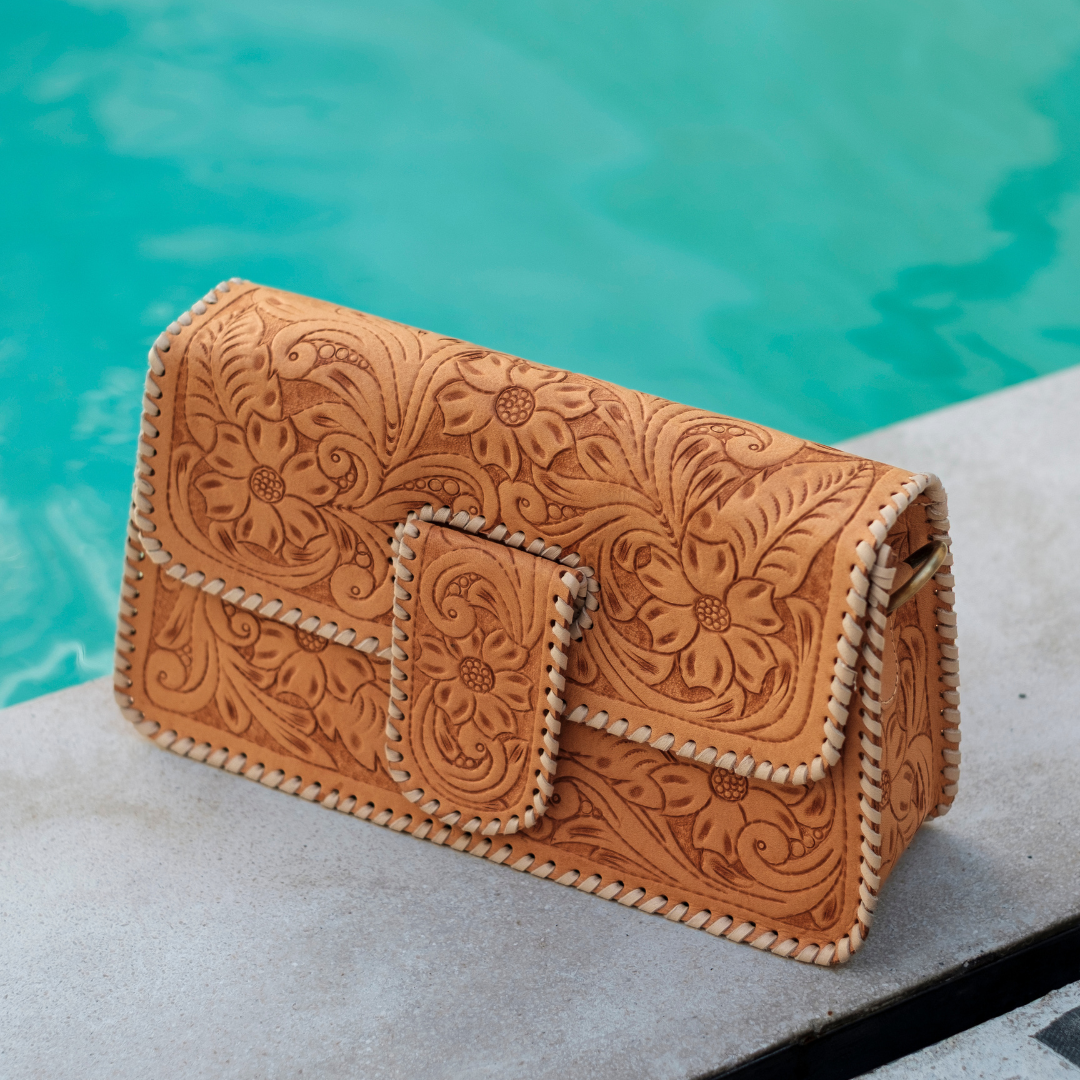 Sunset Saddle Clutch Bag | Rust