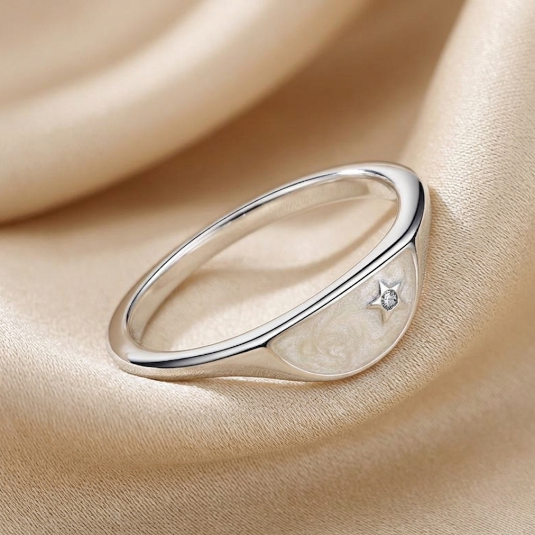 Half Moon Star Signet Ring