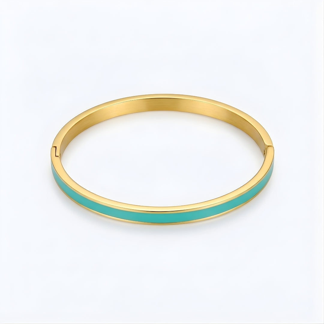Jade Enamel Slim Steel Bracelet