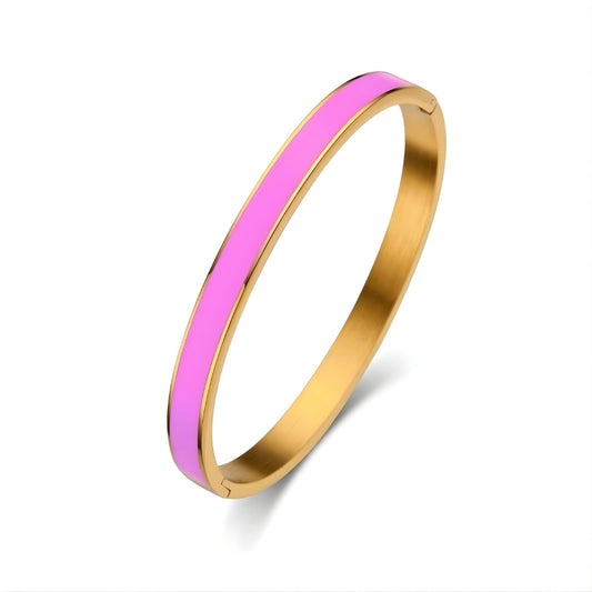Rosé Enamel Steel Bracelet