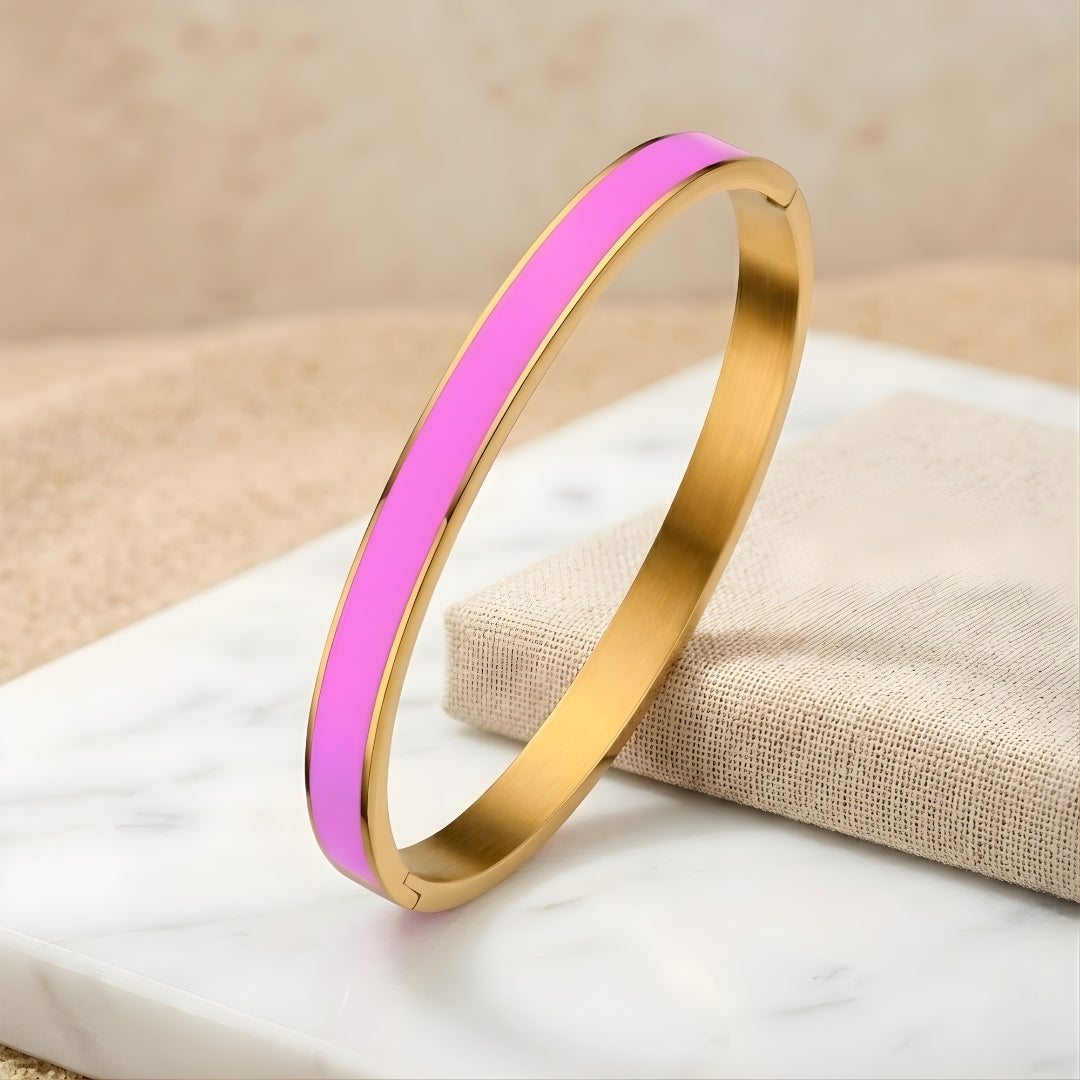 Rosé Enamel Steel Bracelet