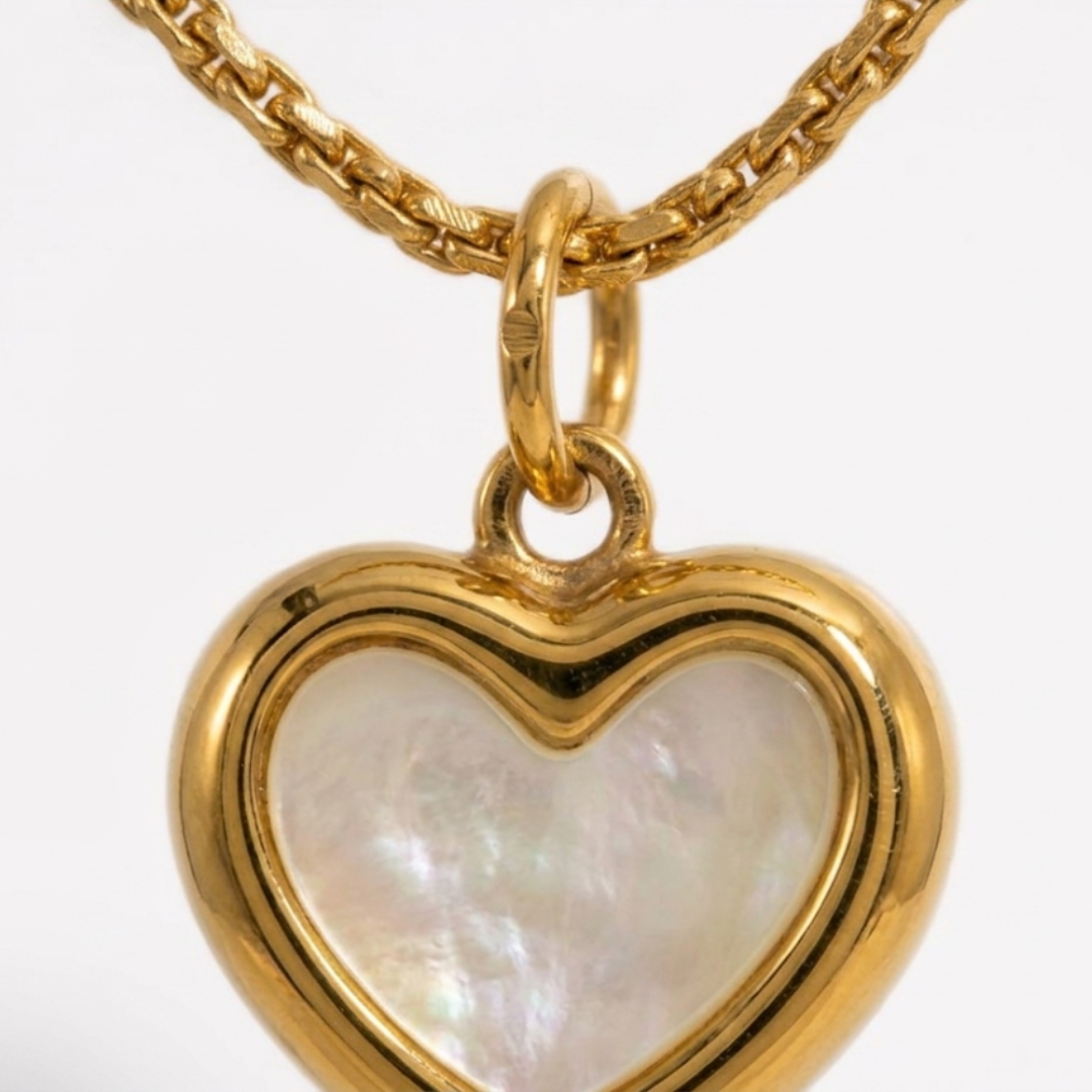 Golden Heart Shell Pendant